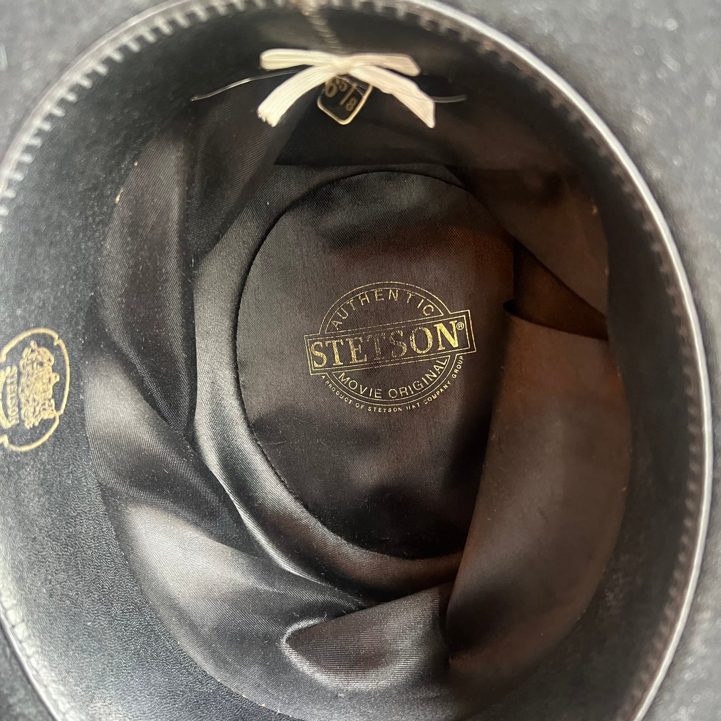 Black Stetson with Brown Ribbon Hat Band