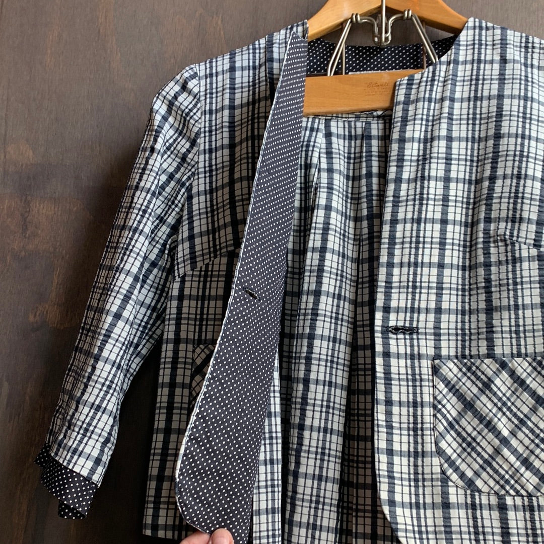 Jonathan Logan Plaid Top and Skirt Set