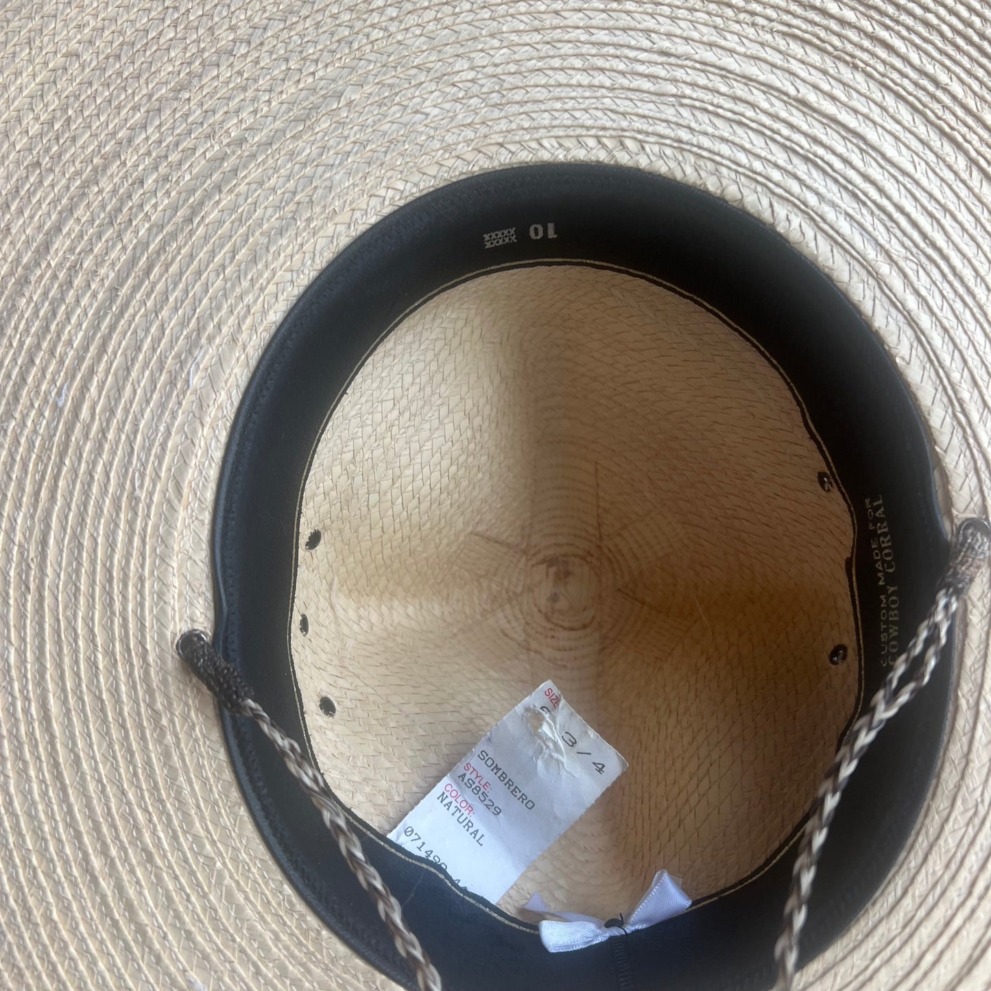Cowboy Corral Custom Made Sombrero with Horse Hair Drawstring