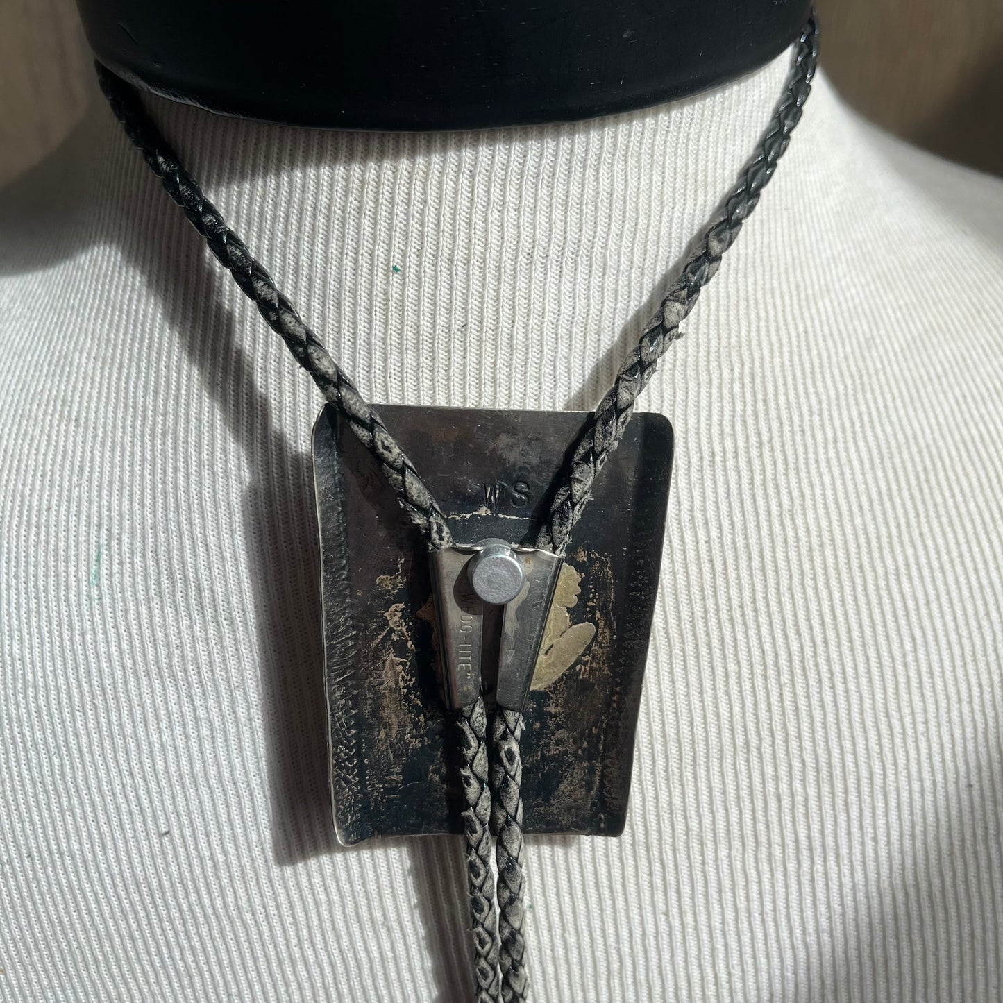 Sterling silver bear claw bolo with black tie