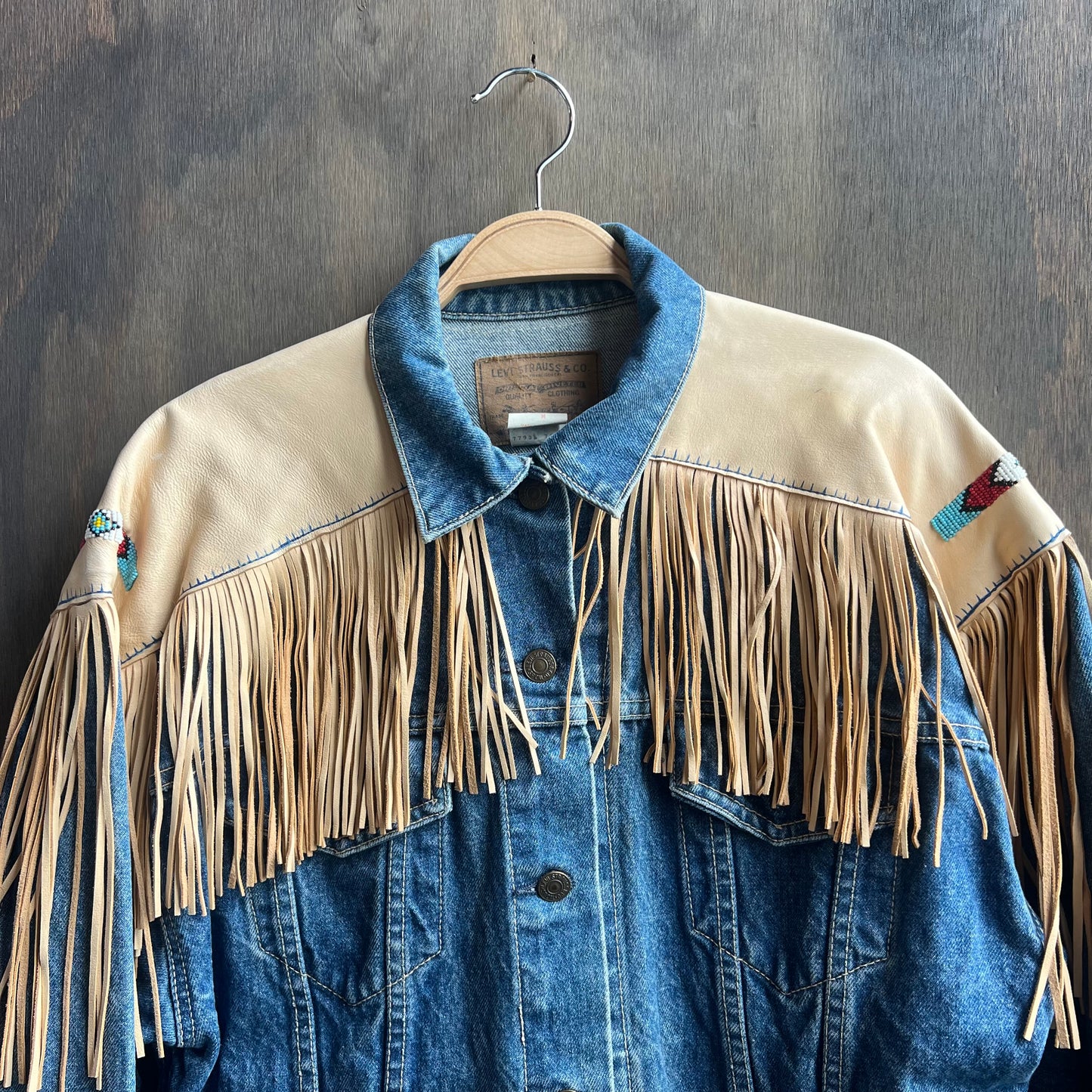 Vintage Levi’s Denim and Leather Fringe Jacket