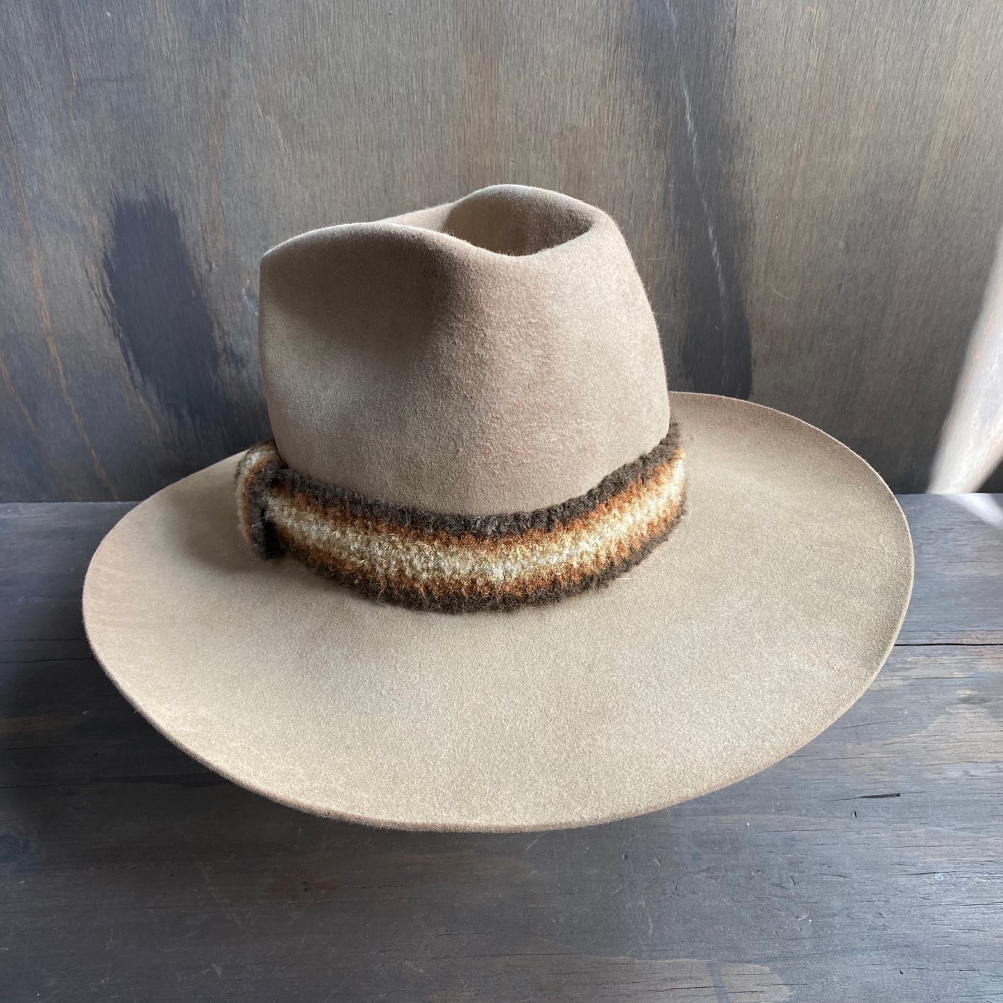 Resistol Felt Hat with Knit Striped Band