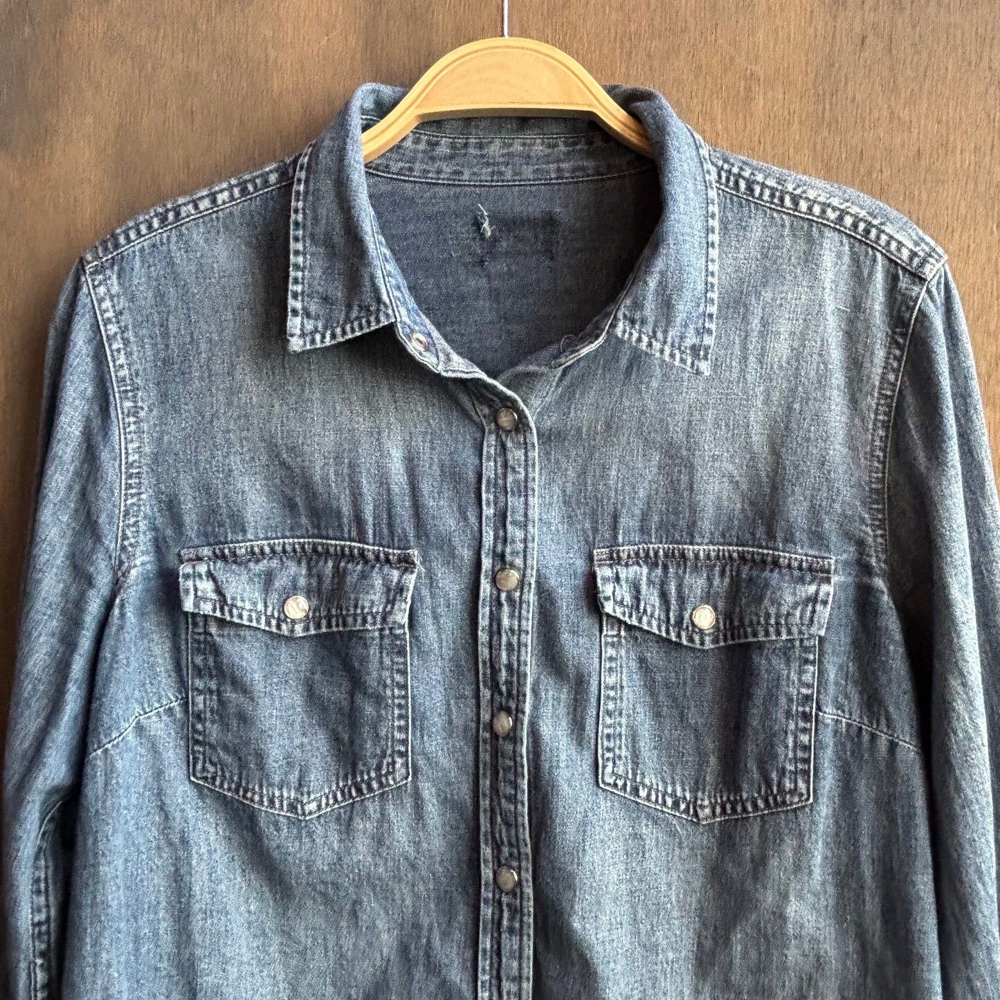 Denim Pearl Snap