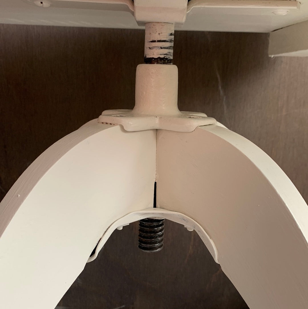 Vintage white wooden adjustable height kids chair