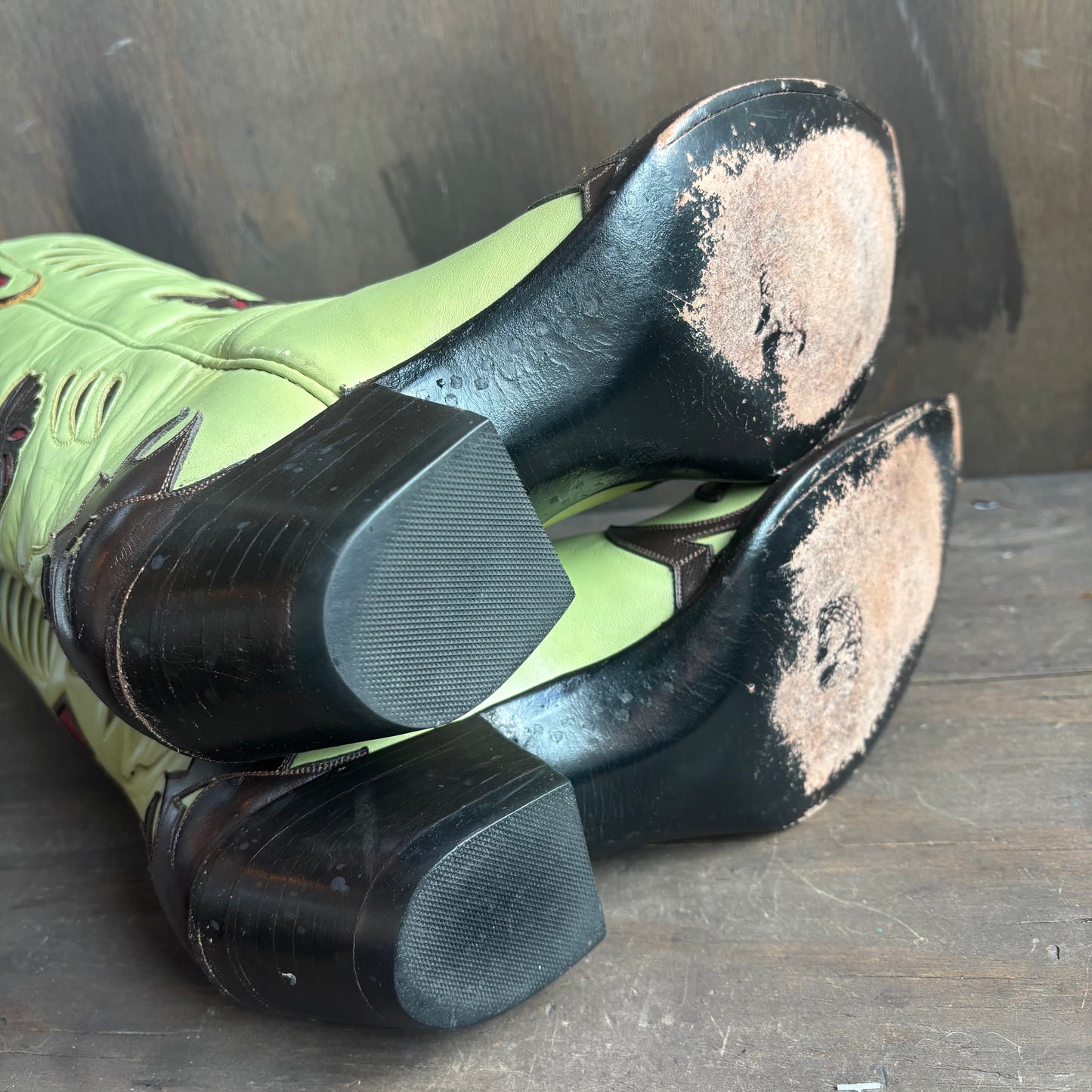 Liberty Light Green Leather Boots
