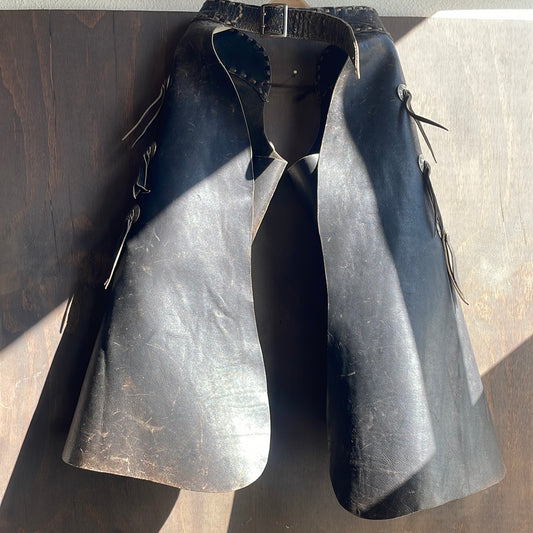 Brown Leather Chaps with Tassels