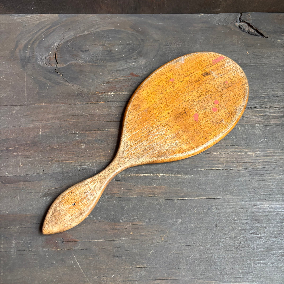 Antique Wood Hand Mirror