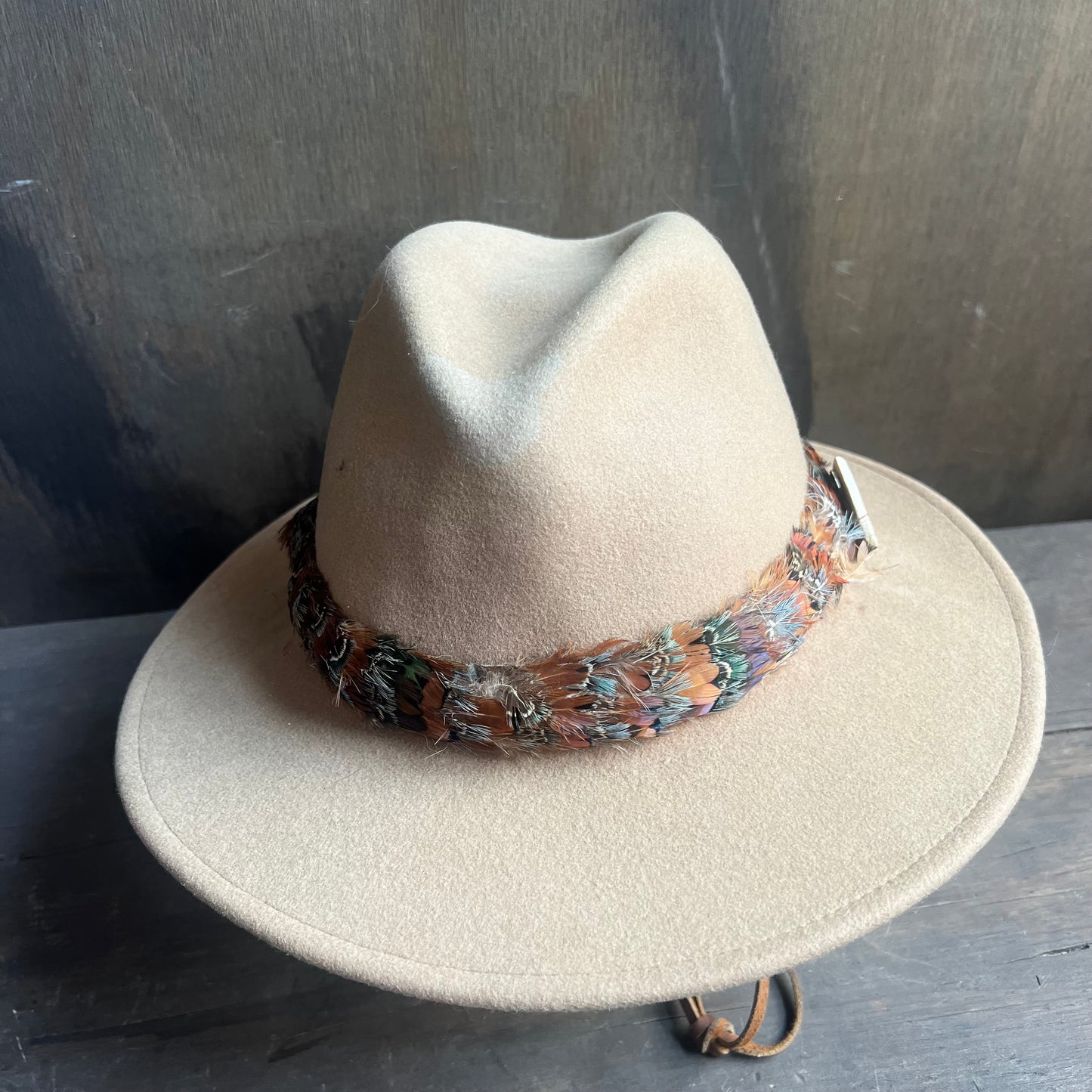 Brixton Brown Hat with Feather Hat Band