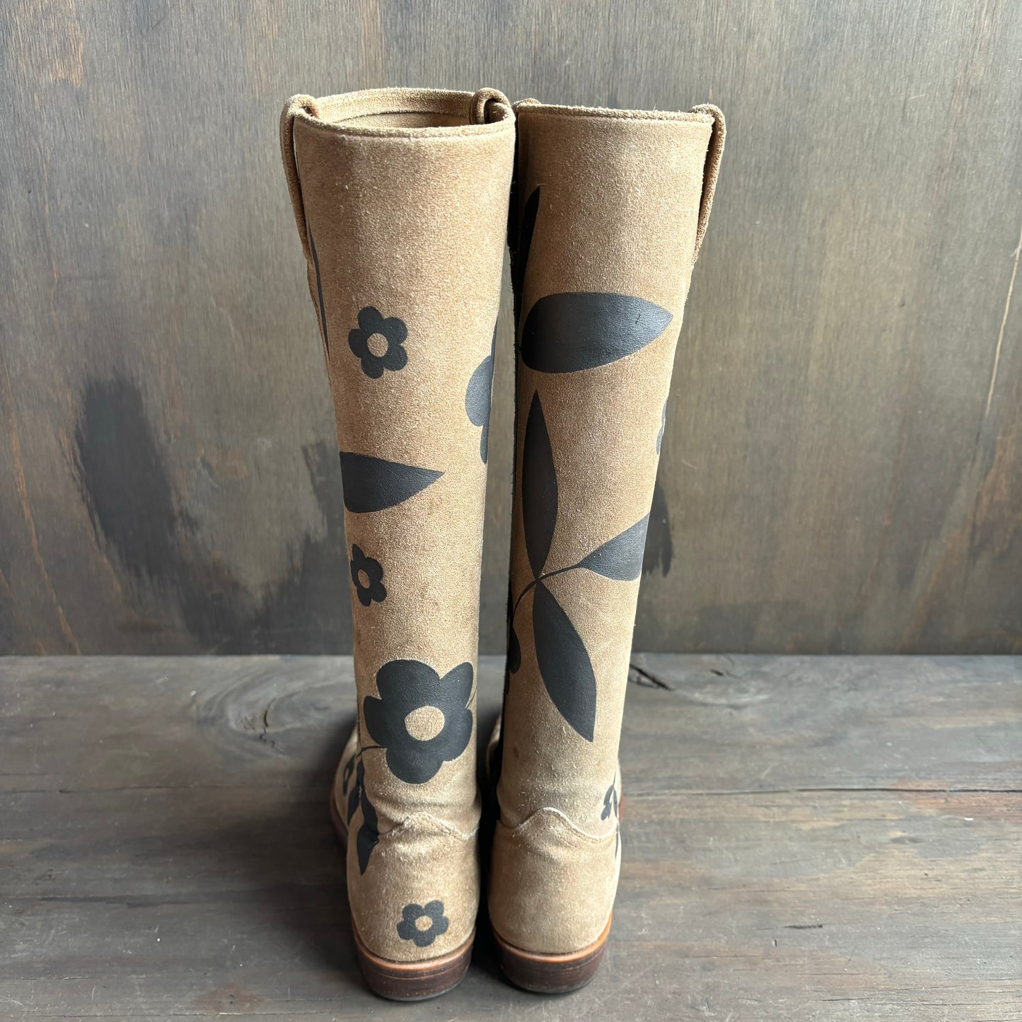 Parrot Paints x Frye Suede Riding Boots