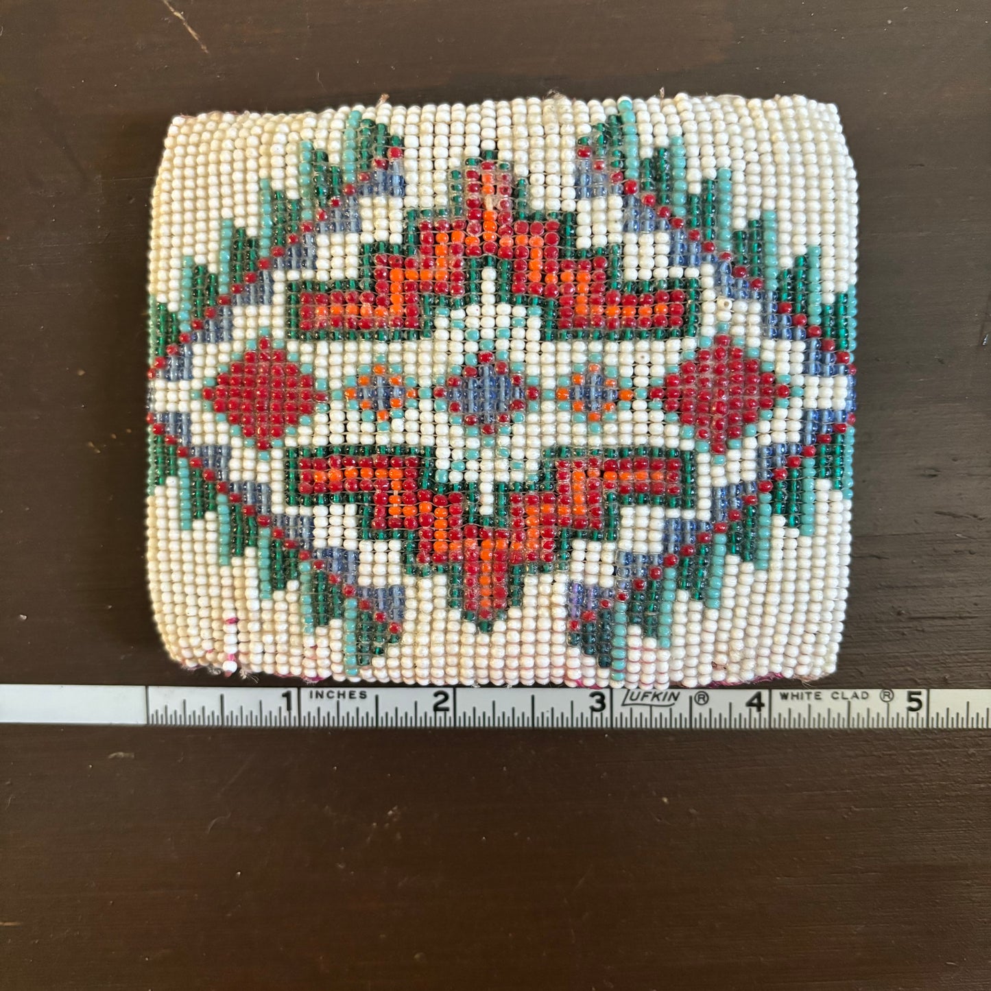 Vintage Handmade XL Seed Bead Belt Buckle