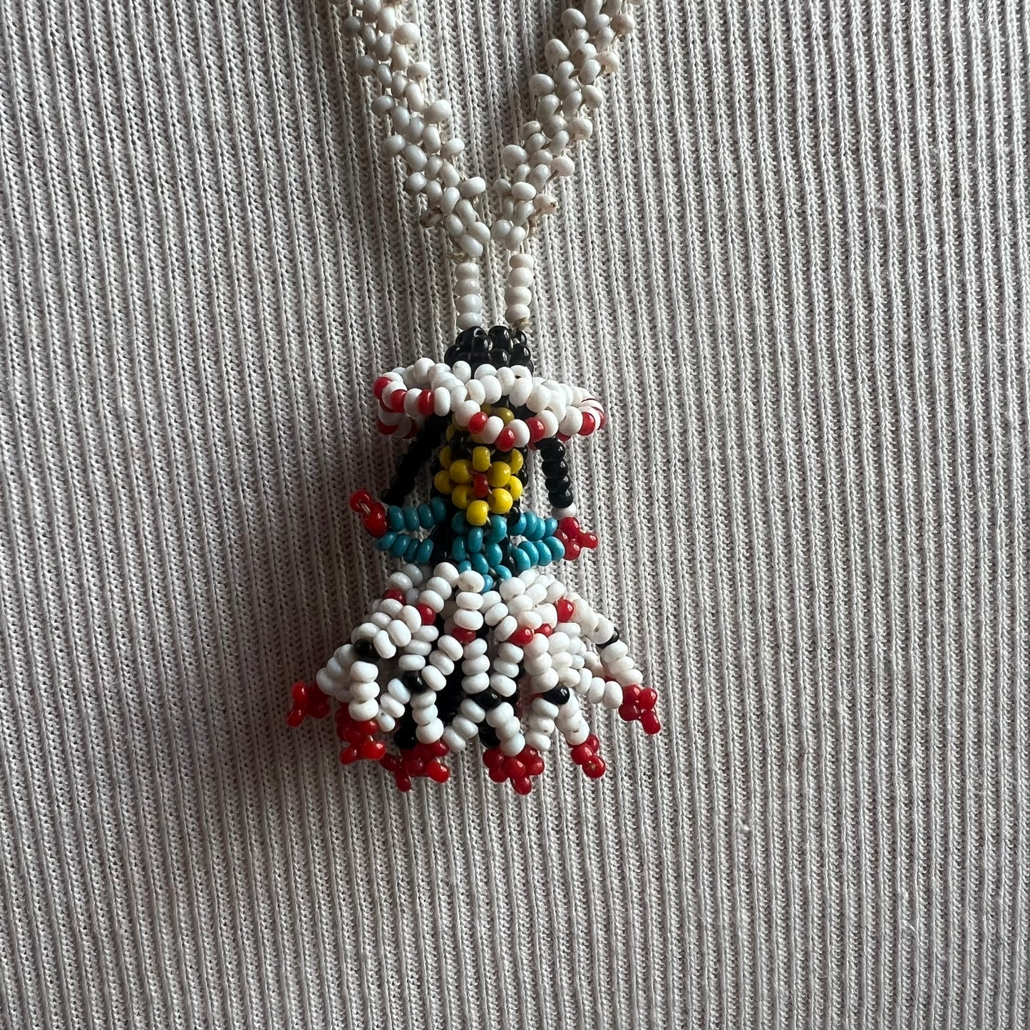 Vintage Seed Bead Kachina Doll Necklace