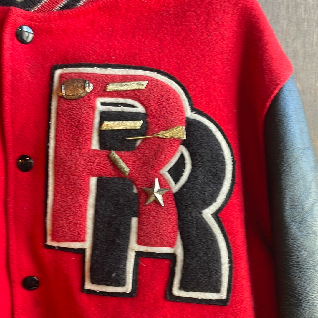 Vintage 1987 Red and Black Letterman's Jacket