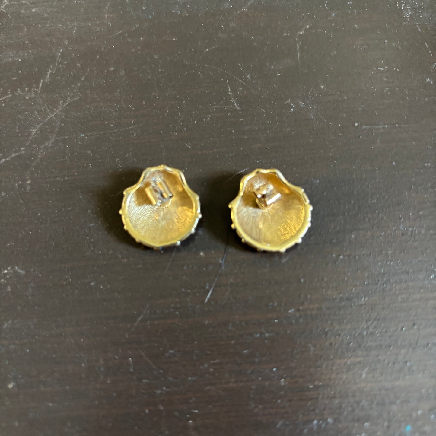 Navy Shell Stud Earrings