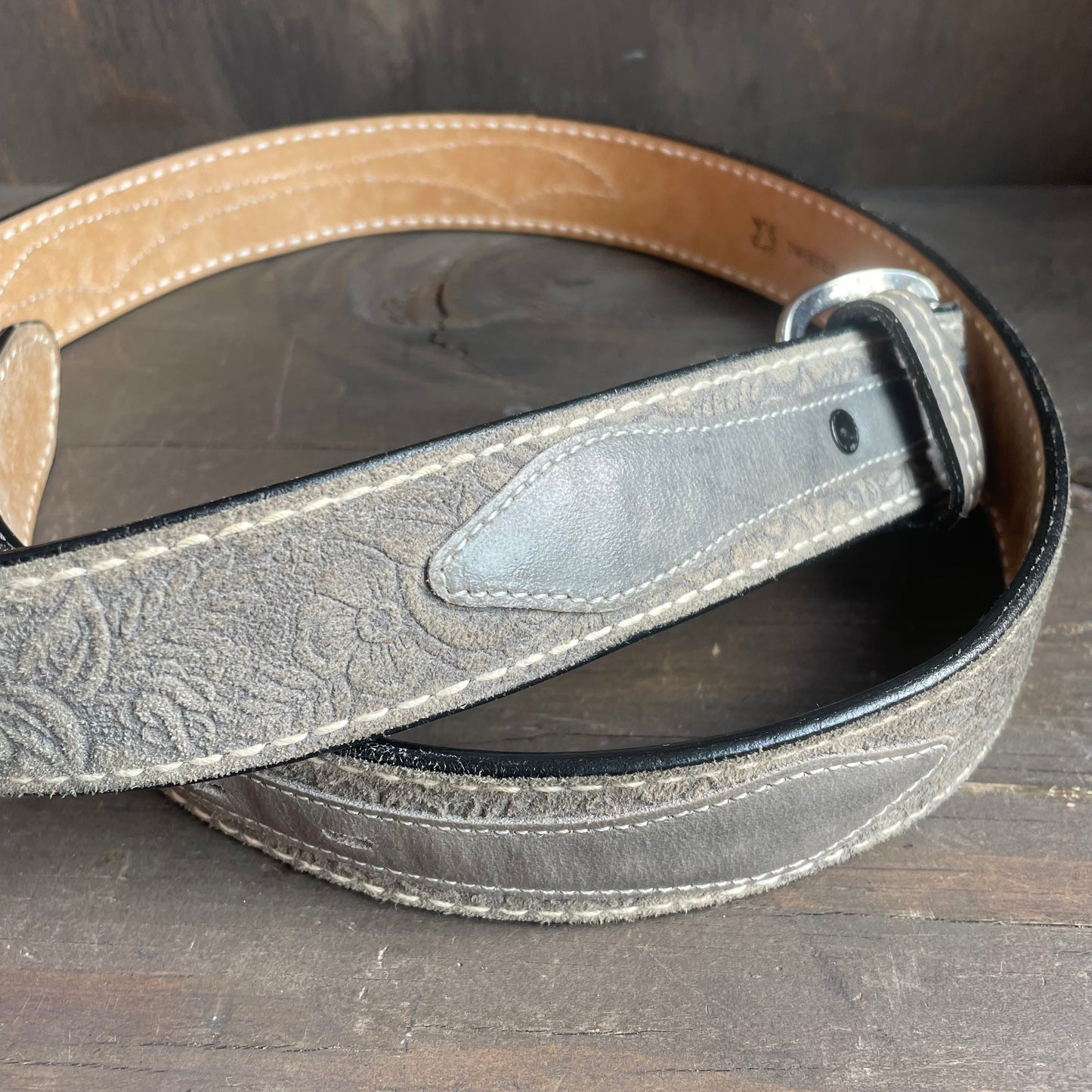 Torel gray suede belt