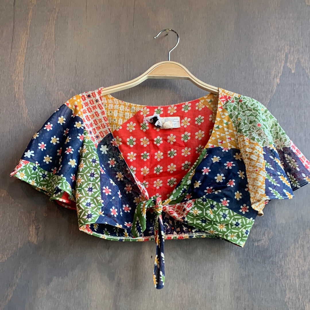 Colorful crop top & skirt set