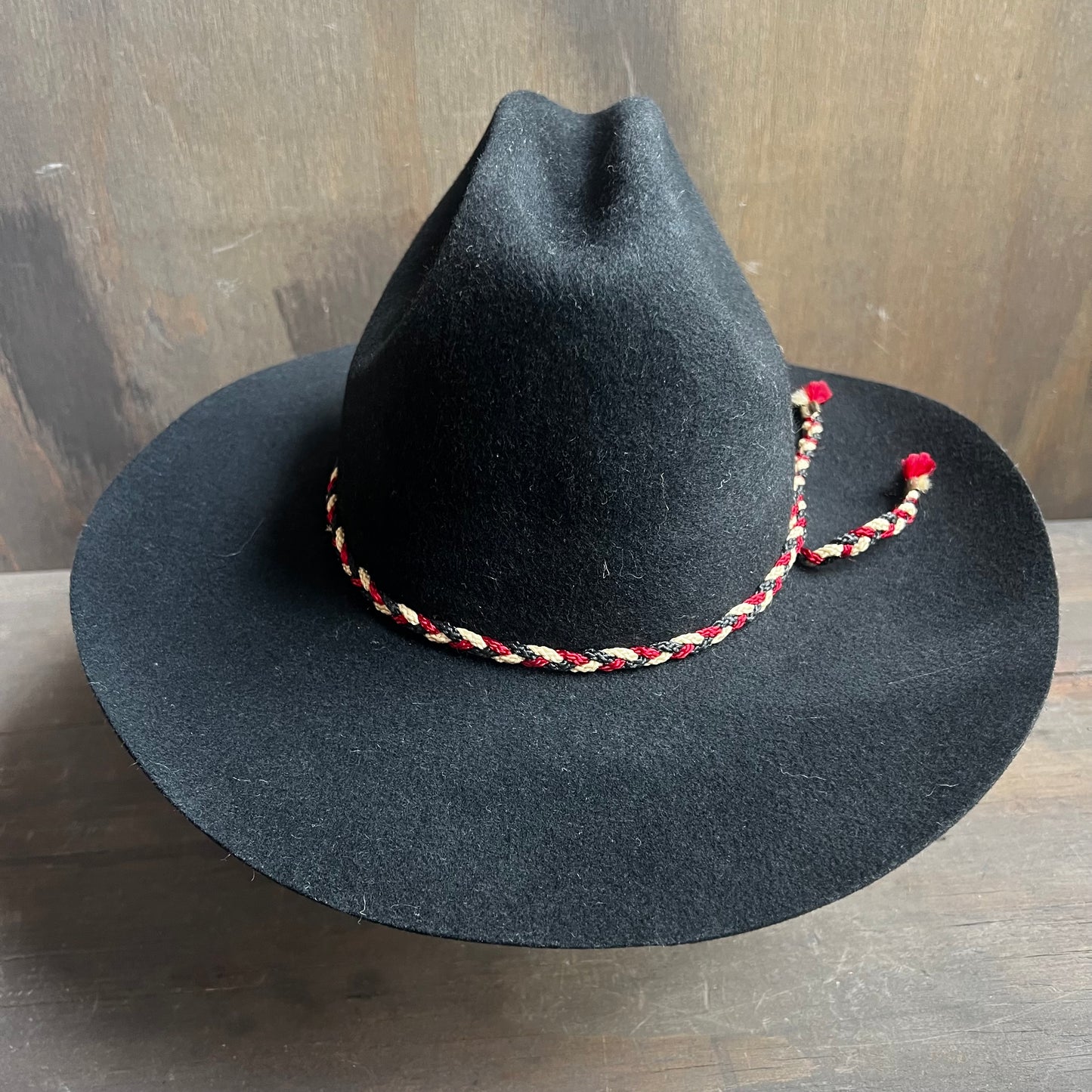 Silver Spur Black Hat with Red and Yellow Hat Band
