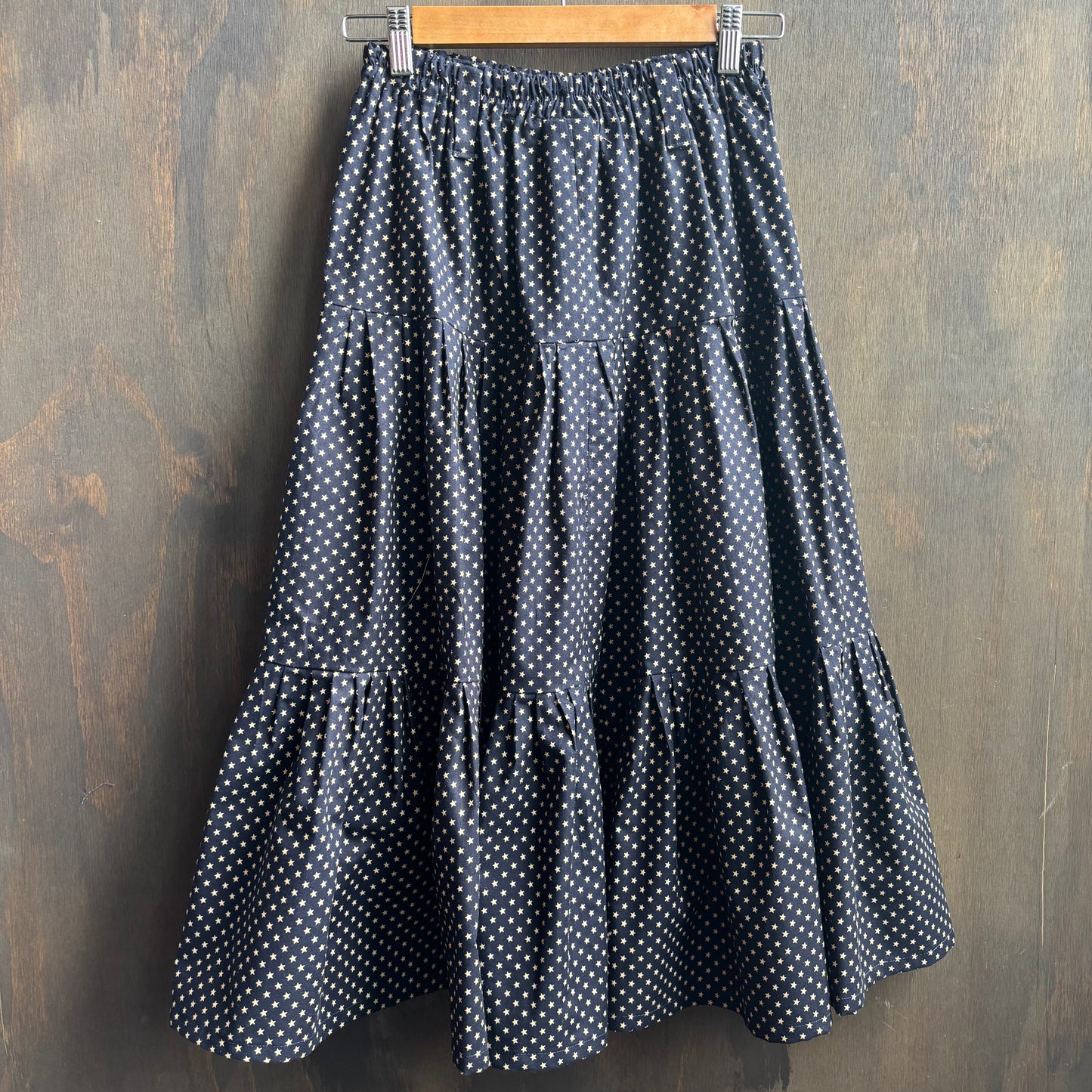 Custom Made Navy Star Midi Skirt