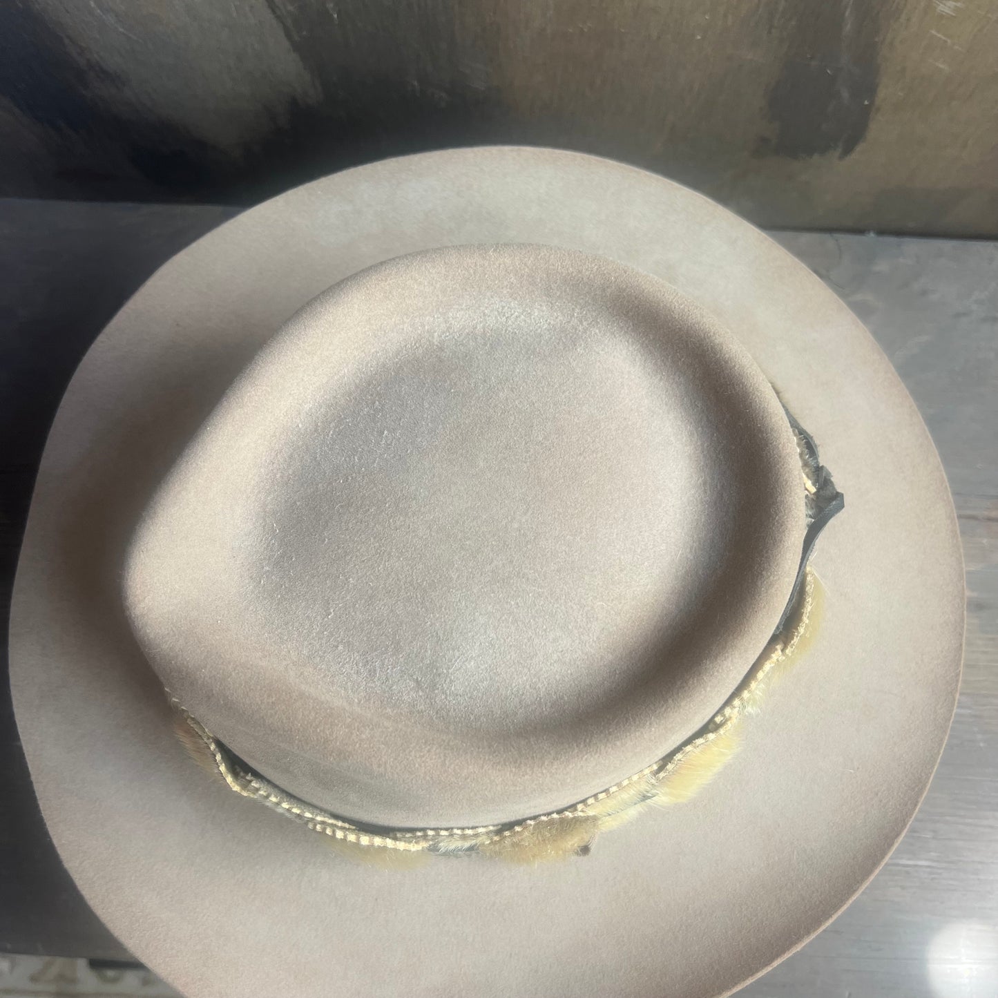 Akubra Brown Hat with Animal Pelt Hat Band
