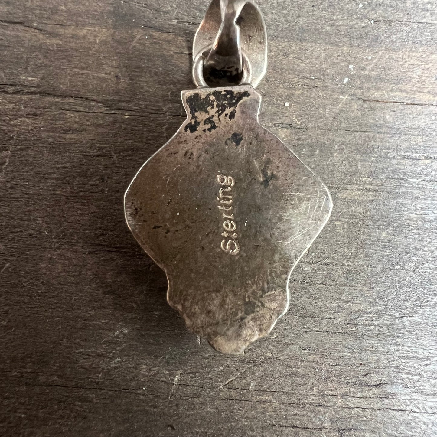 Sterling Silver and Turquoise Diamond Shaped Pendant