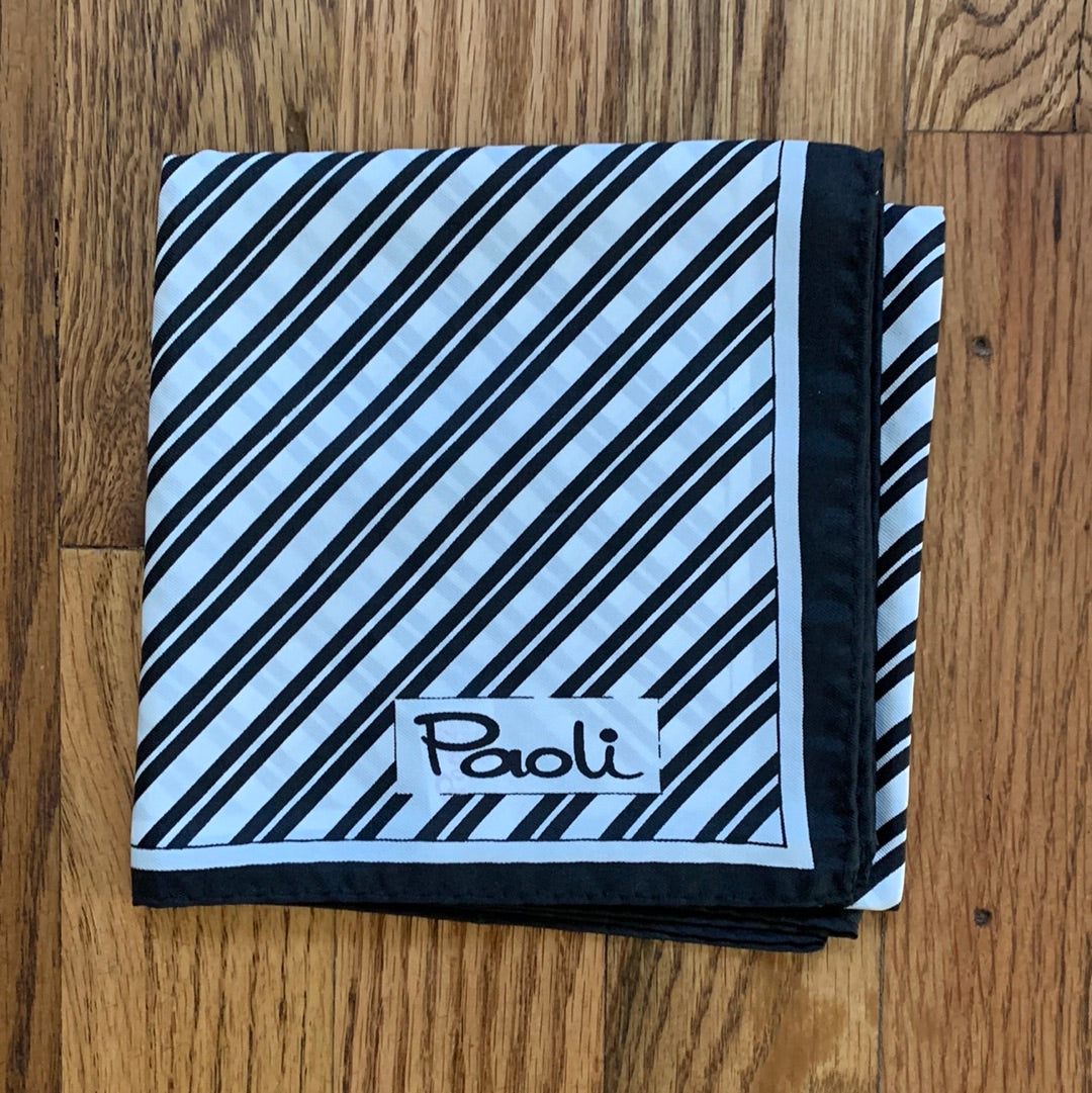 Paoli black and white striped scarf