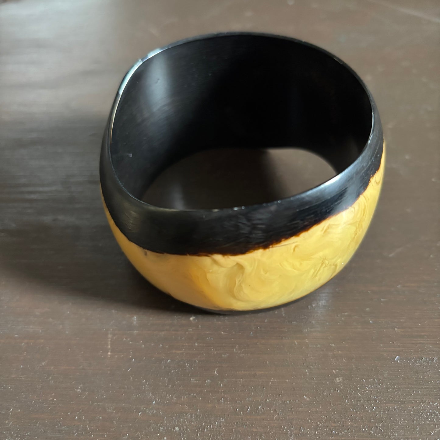 Chunky Black and Yellow Bangle