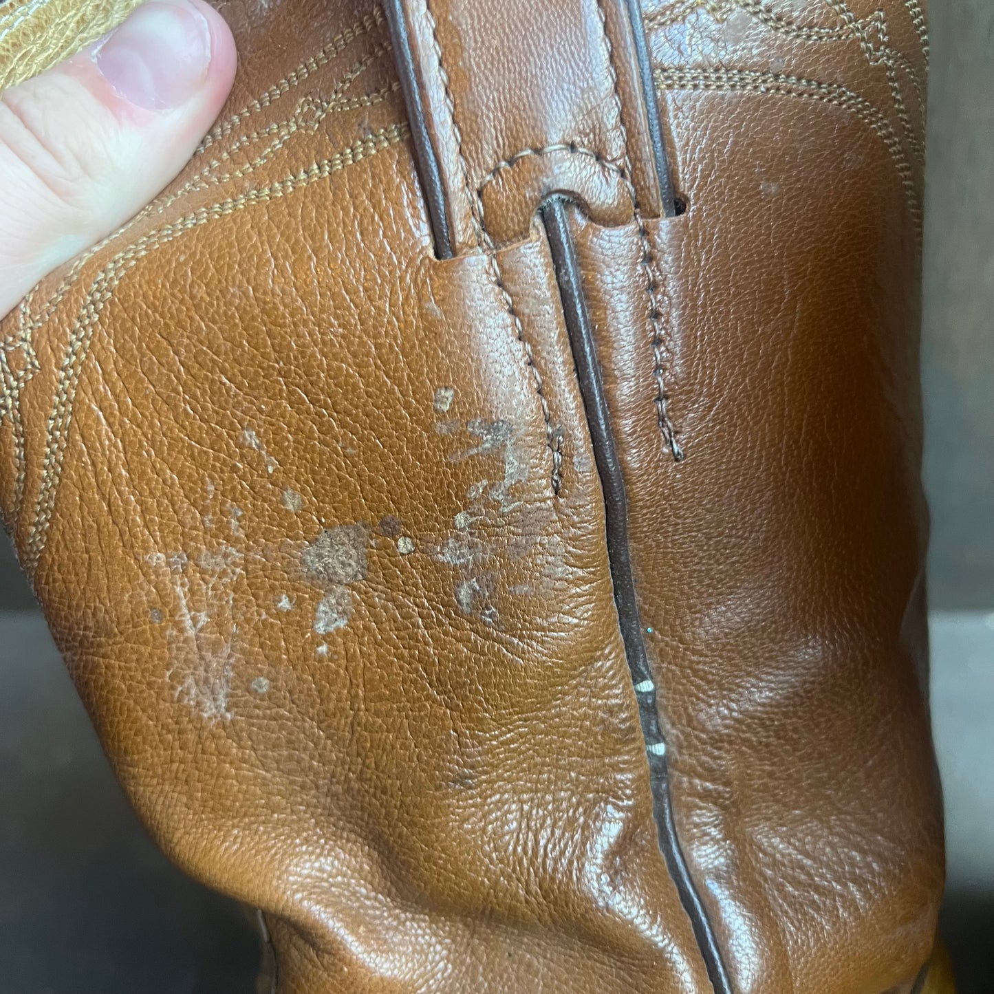 Justin Two-Tone Ostrich Skin Boots