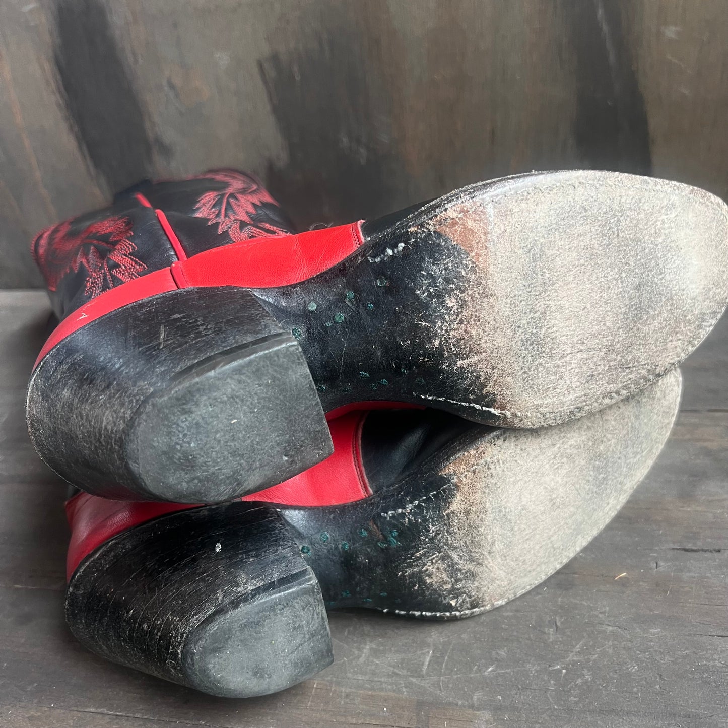 Olathe Red and Black Leather Boots