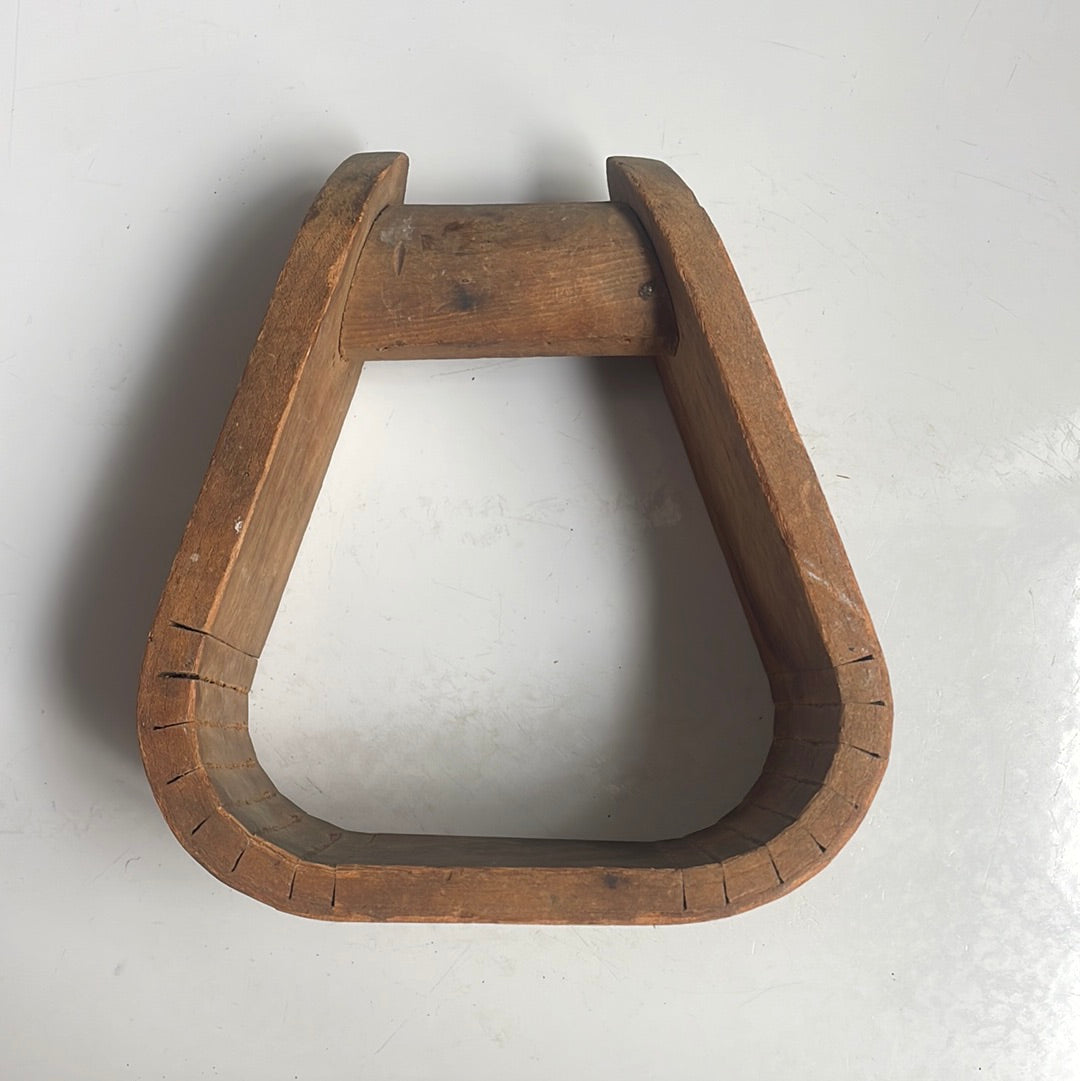 Triangular Antique Wood Stirrup