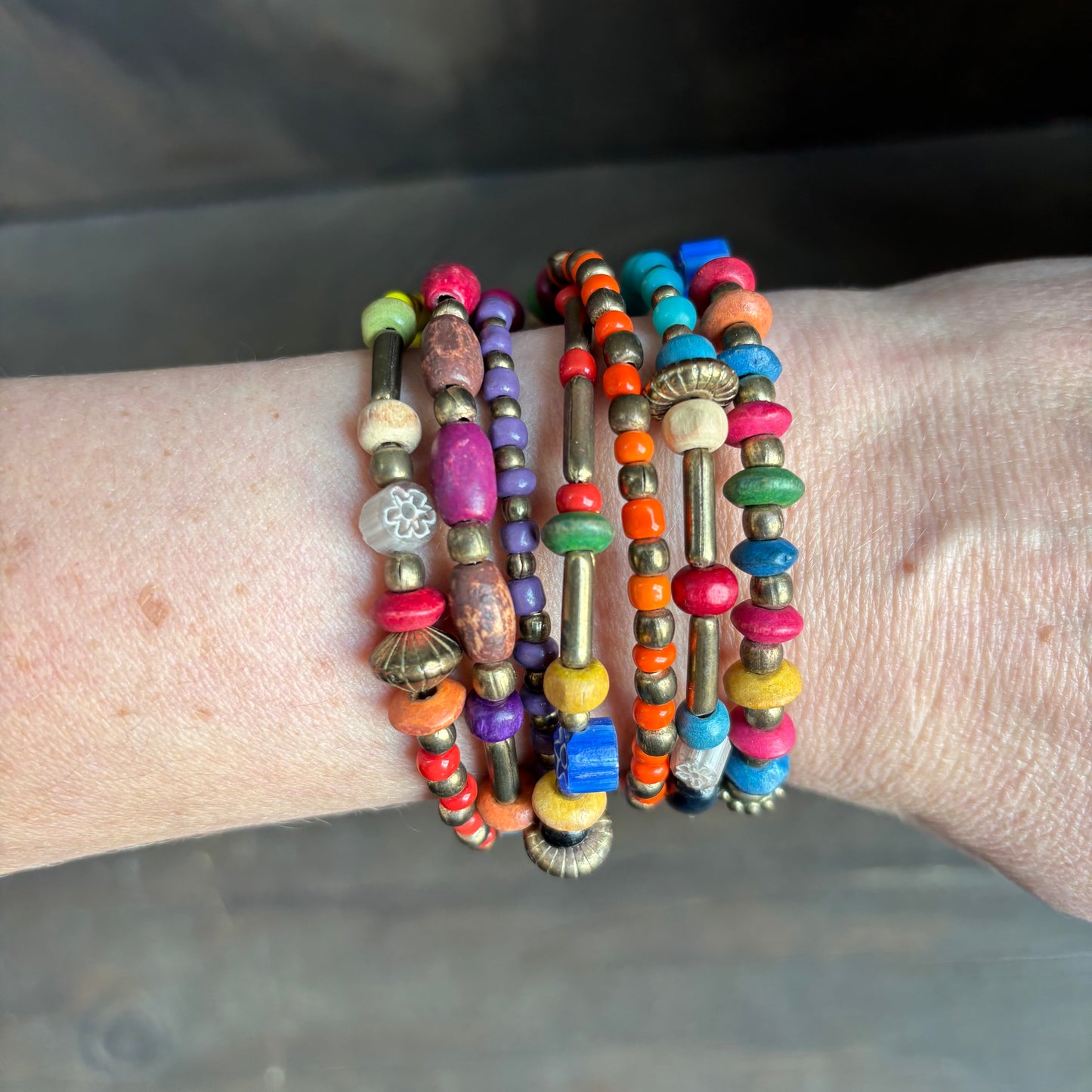 Multi Color Beaded Wrap Bracelet