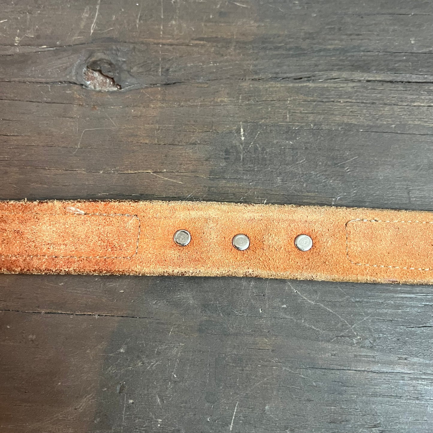 Vintage Leather Belt with Coin Embellishment