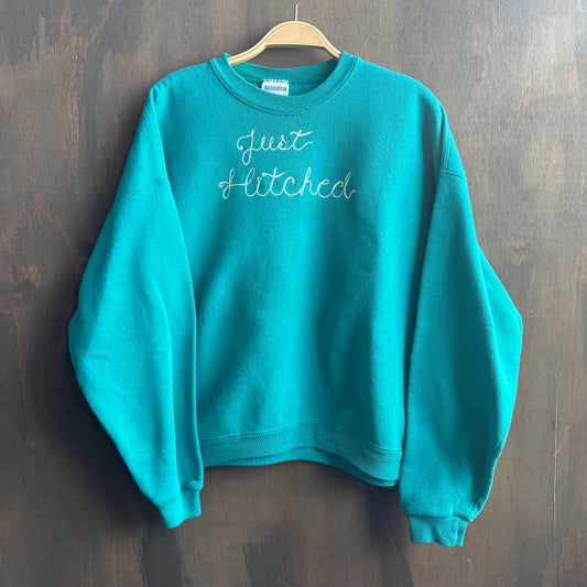 Custom Teal "Gettin Hitched" Sweatshirt