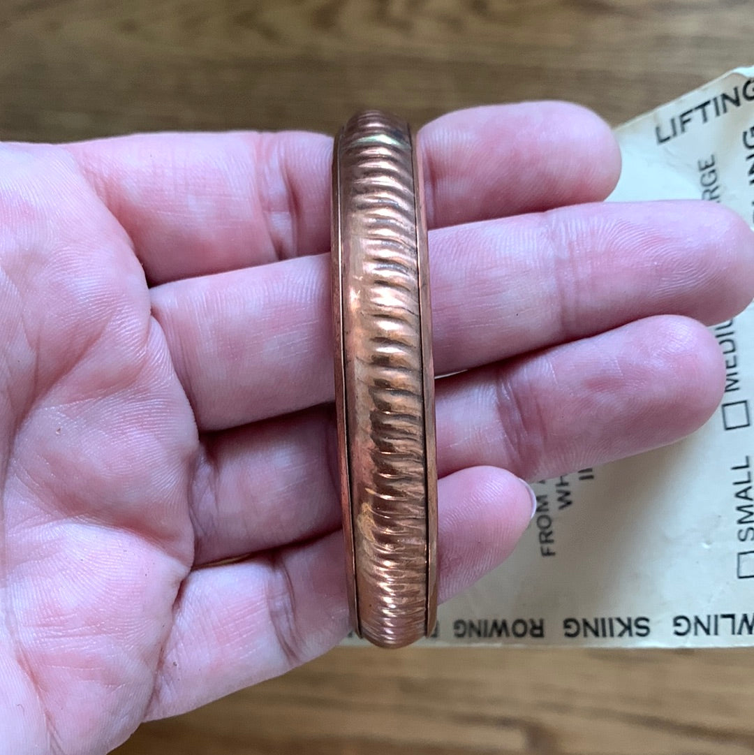 Vintage textured copper bracelet