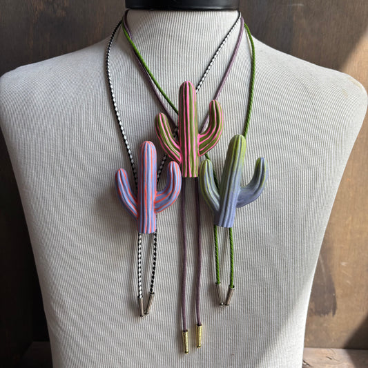 Colorful Cactus Bolo Tie