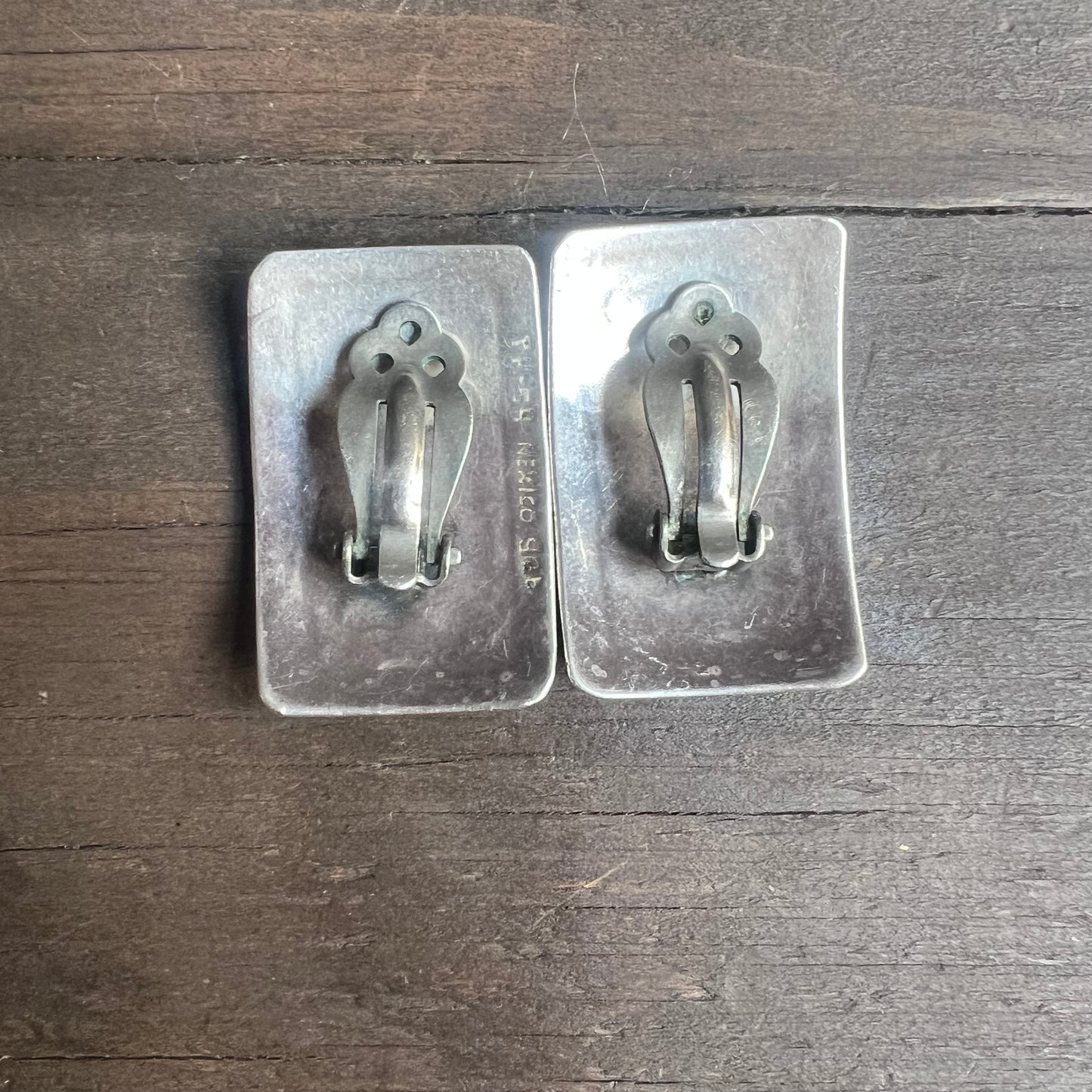 Sterling Silver Carved Clip On Earrings