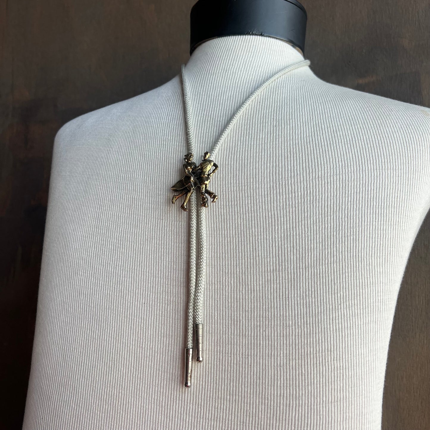 Figures of Couple Square Dancing Bolo Tie