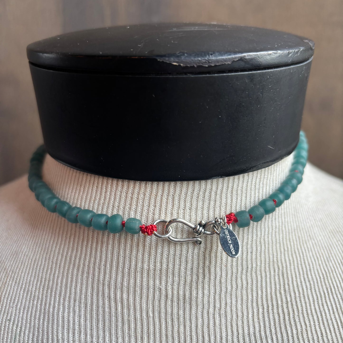 Ostrich Moon Silver Arrowhead Pendant Necklace