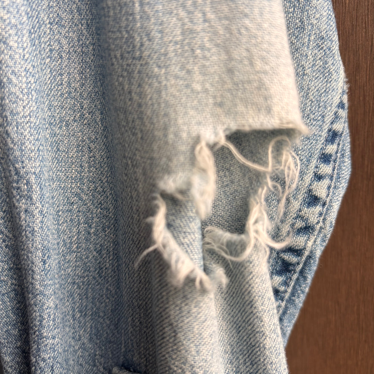Eddie Bauer Distressed Denim Shirt