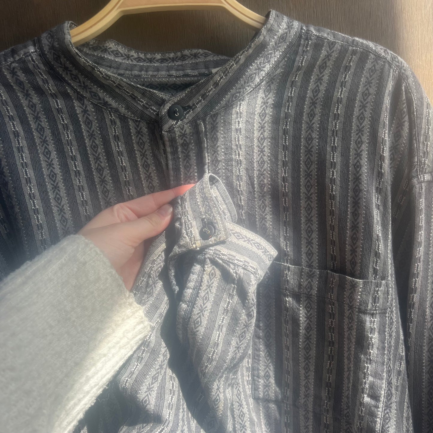 Gray Patterned Scully Shirt