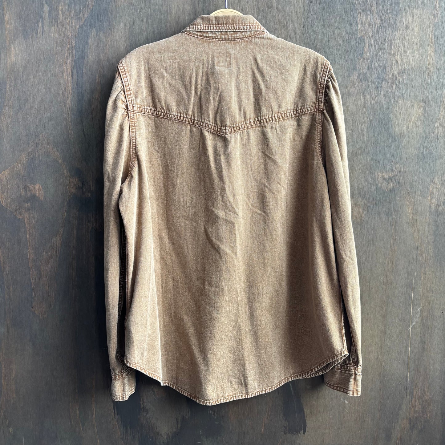 Gap Brown Denim Pearl Snap