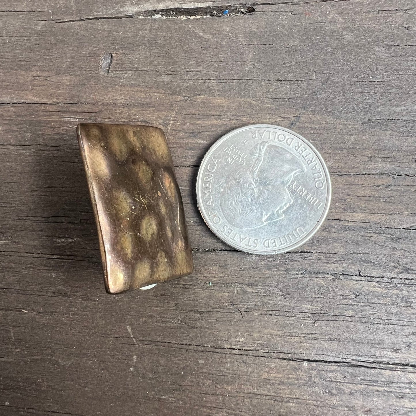 Hammered Brass Clip On Earrings
