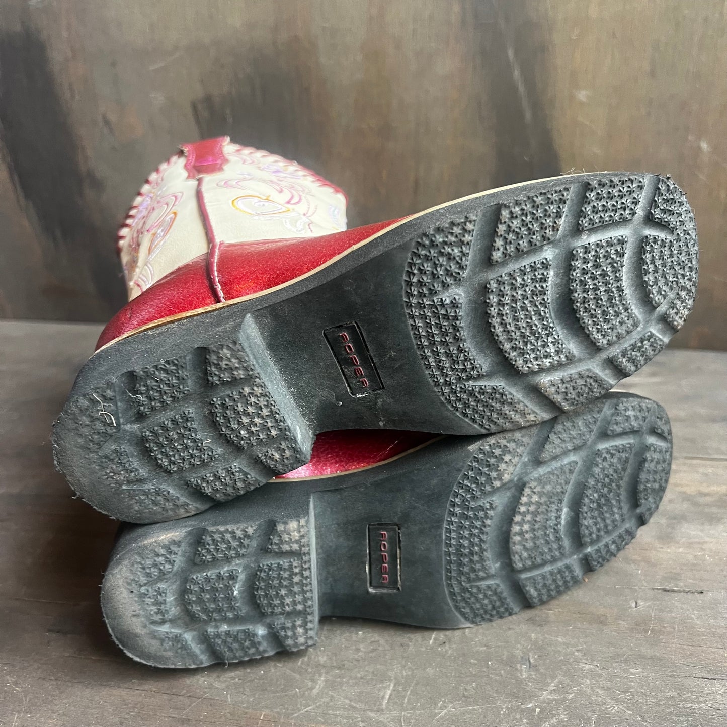Roper Pink Butterfly Kids Boots