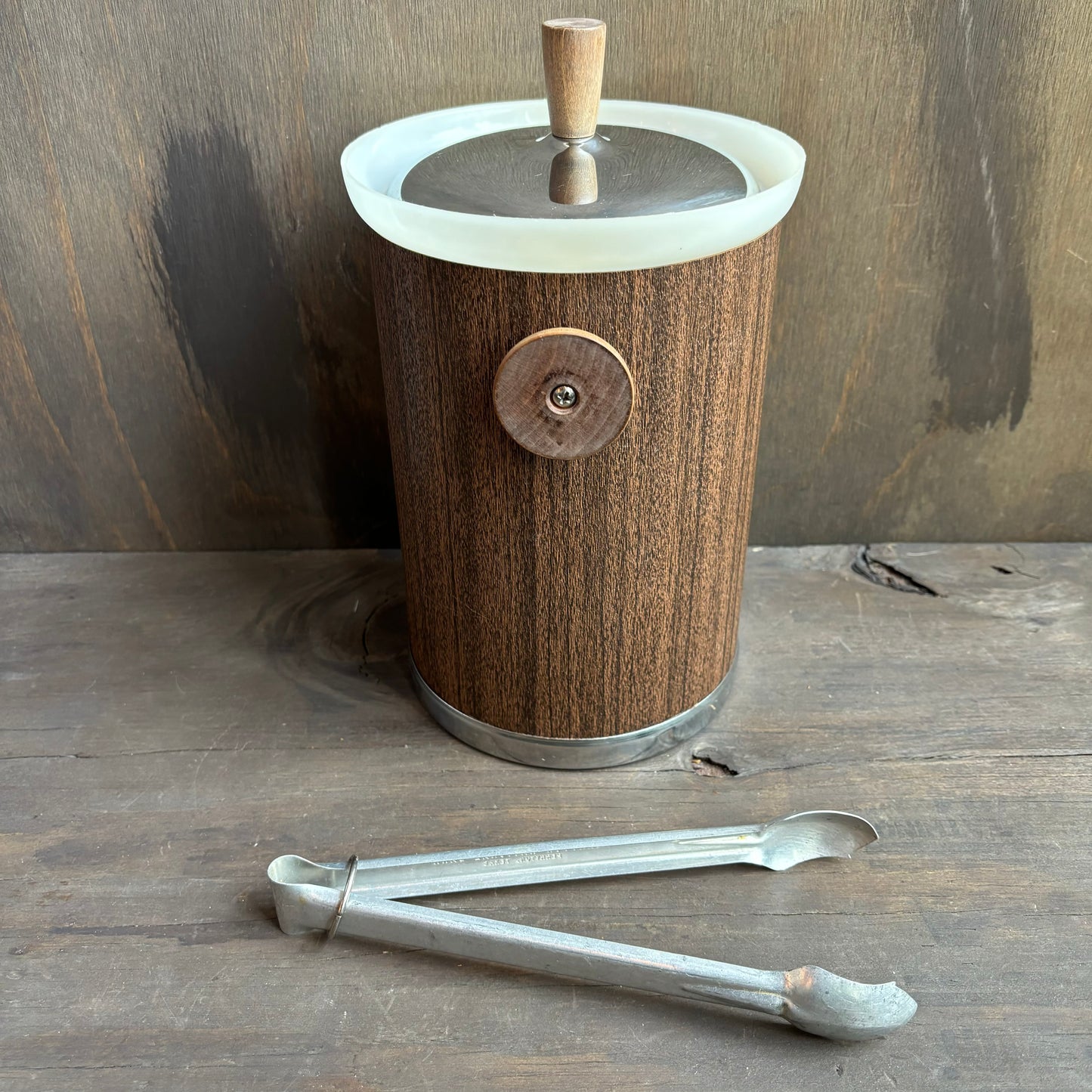 Vintage Kromex Ice Bucket and Tongs