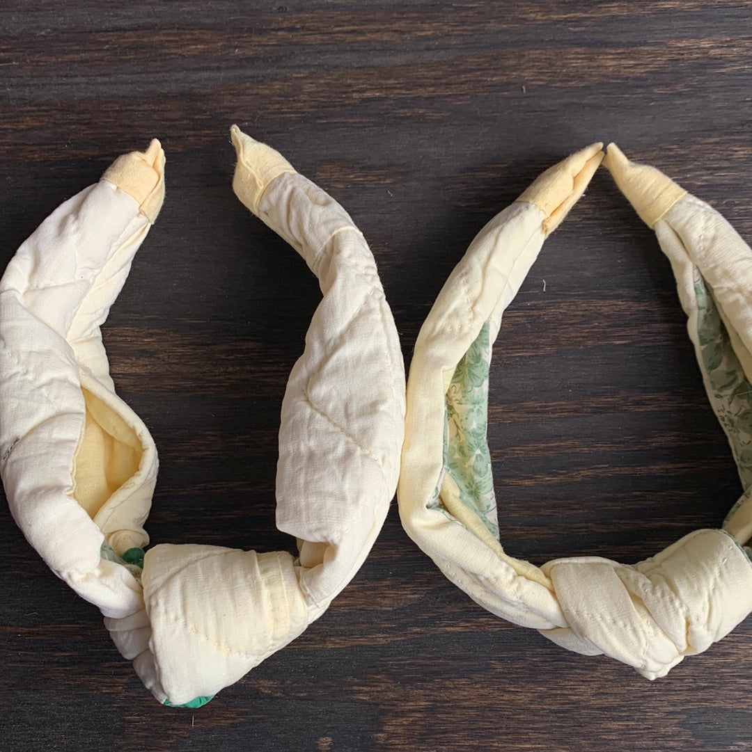 Vintage Light Yellow Quilt Headband