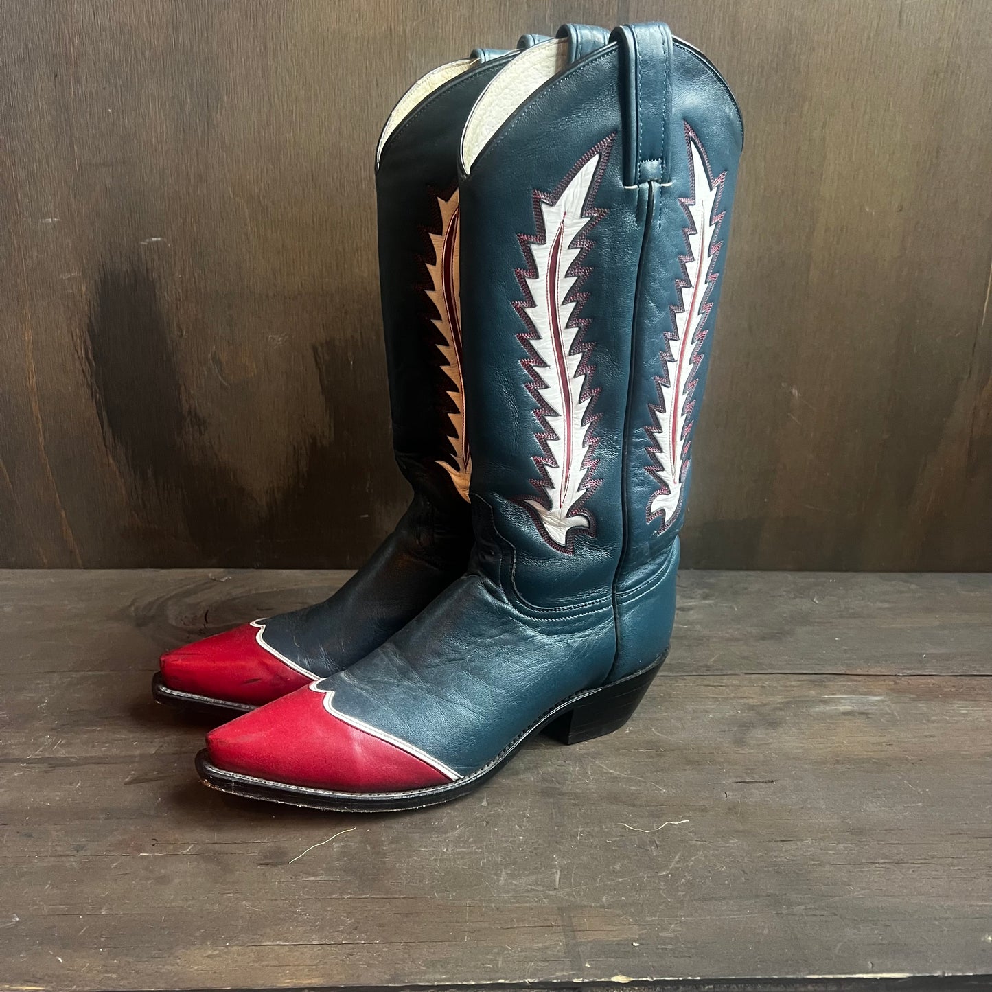 Dan Post Red, White, and Blue Leather Boots