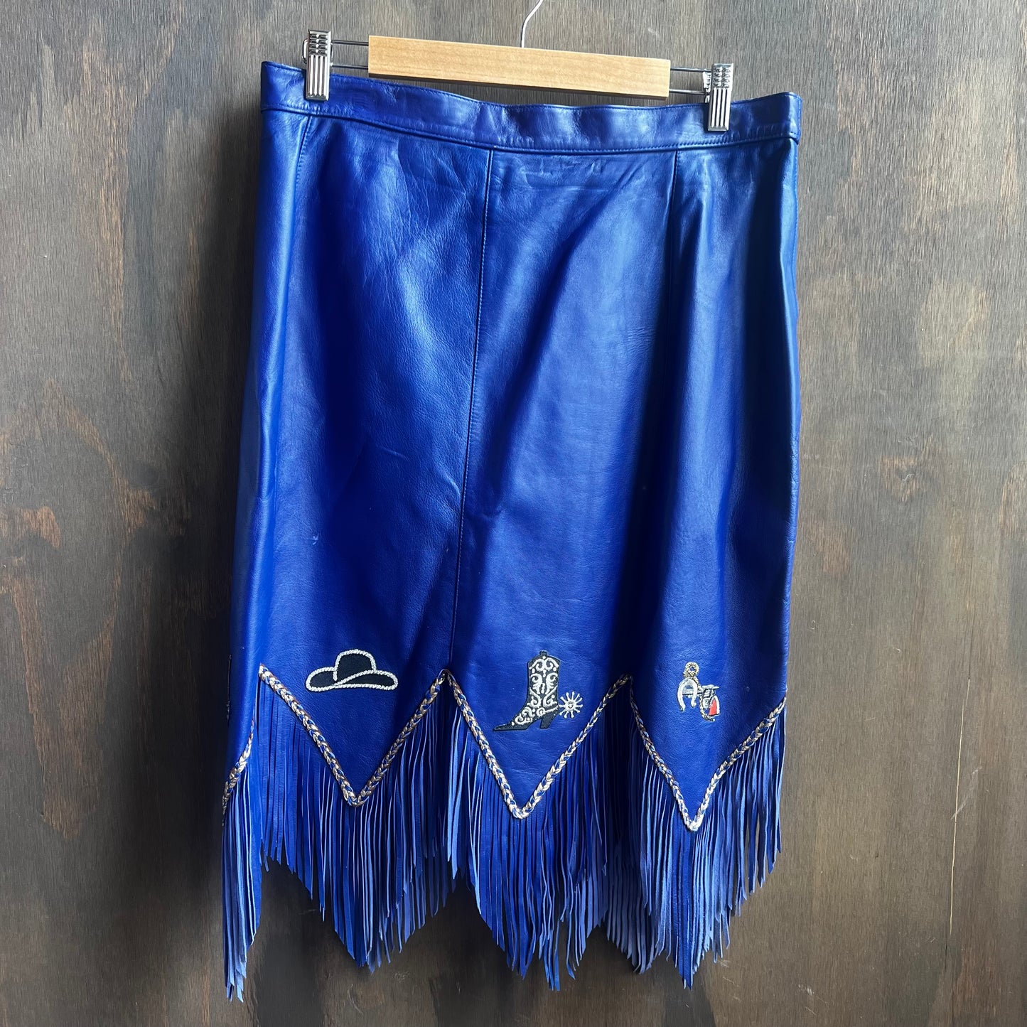 Makray Dark Blue Leather Western Set