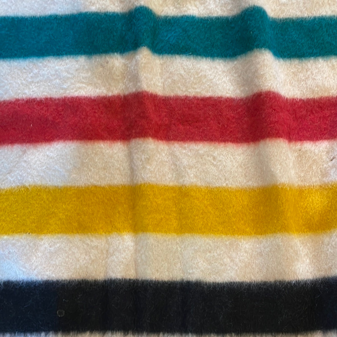 Vintage Hudson Bay 4 Point Wool Blanket XL