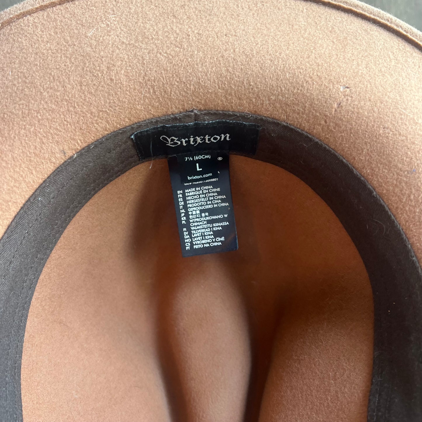 Brixton Brown Hat with Feather Hat Band
