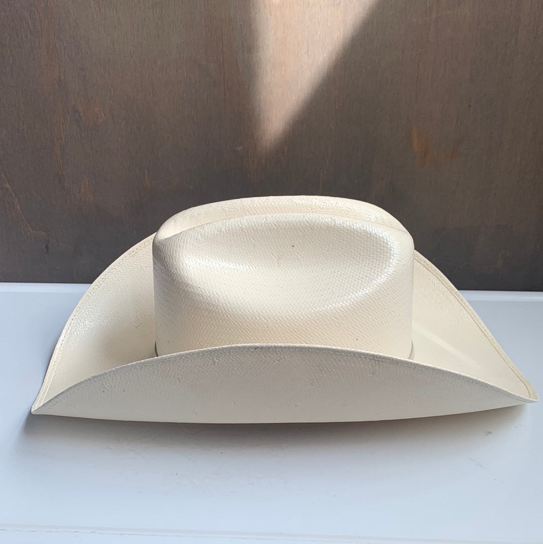 Texas Hats light straw hat with taupe leather band