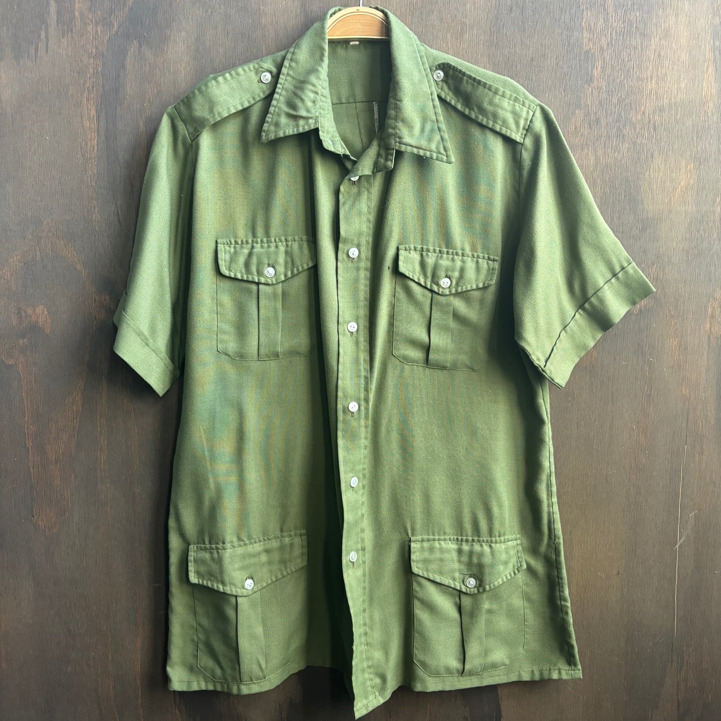 Vintage Short Sleeve Fatigue Button Up