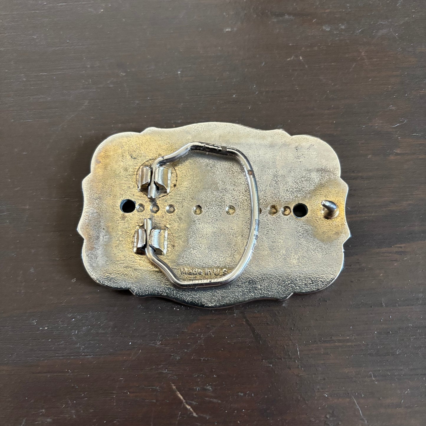 Silver Belt Buckle with Flowers